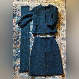 Vintage 1970s handmade wool suit XS.